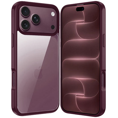 Phone Case for Apple iPhone 18 Pro/ iPhone 17 Pro Transparent Thick 2.0mm Hybrid Shockproof Rubber TPU Protective Slim Fit Grip Durable Clear HQ Design Cover Purple