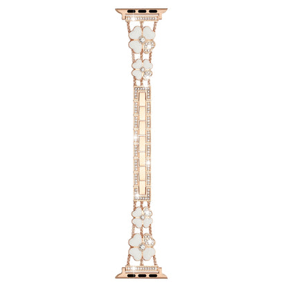 Watch Band Zinc Alloy Heart Link Bracelet Rhinestone Secure Clasp Durable Metal Replacement Adjustable