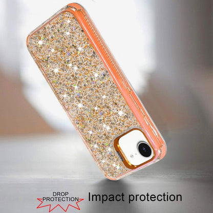 Phone Case for Apple iPhone 17E / iPhone 16E Luxury Bling Scattered Glitter Hybrid Dual Layers with Integrated Camera Stand and Sparkle Finish Design Cover