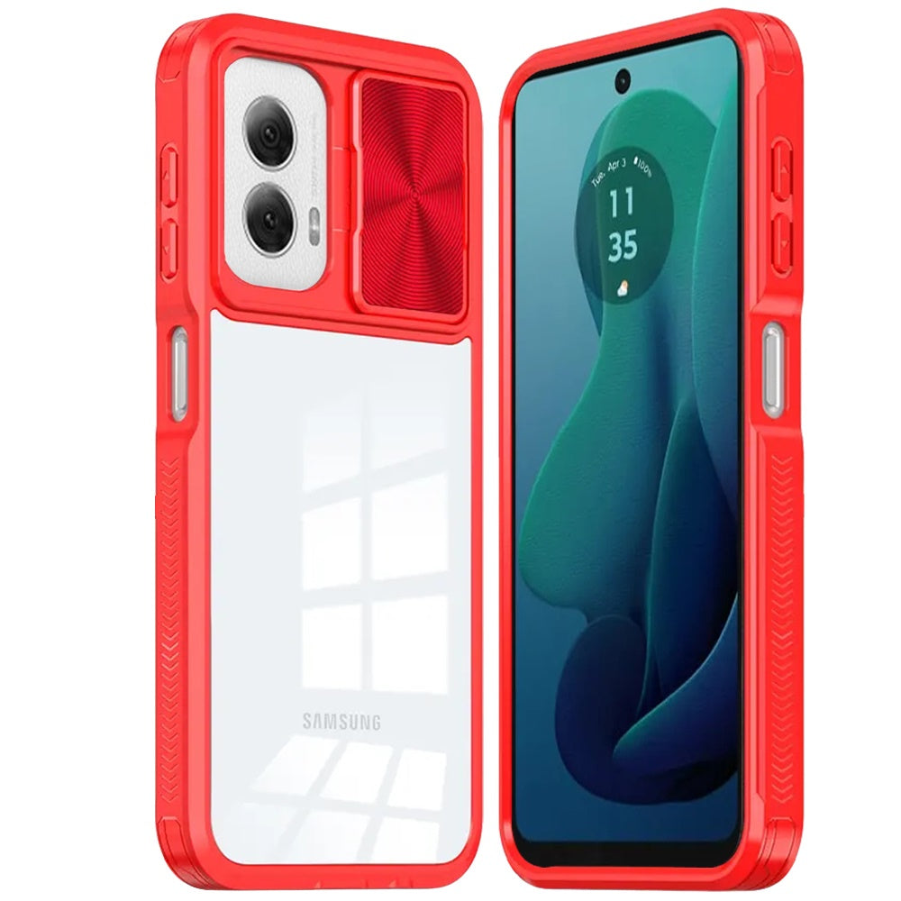 Standard for Motorola Moto G Stylus 5G 2024 Motorola Moto G Stylus 5G 2024 Hybrid Cases with Sliding Camera Cover Transparent Back Slim Shockproof Bumper TPU Protective Cover