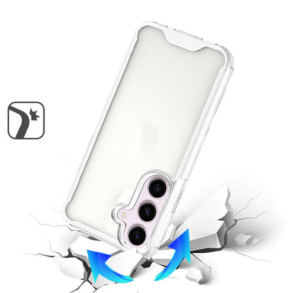 For Samsung Galaxy S26 Ultra Clear Colored Shockproof Transparent Hard PC + Rubber TPU Hybrid Bumper Shell Slim Protective Case Cover Clear