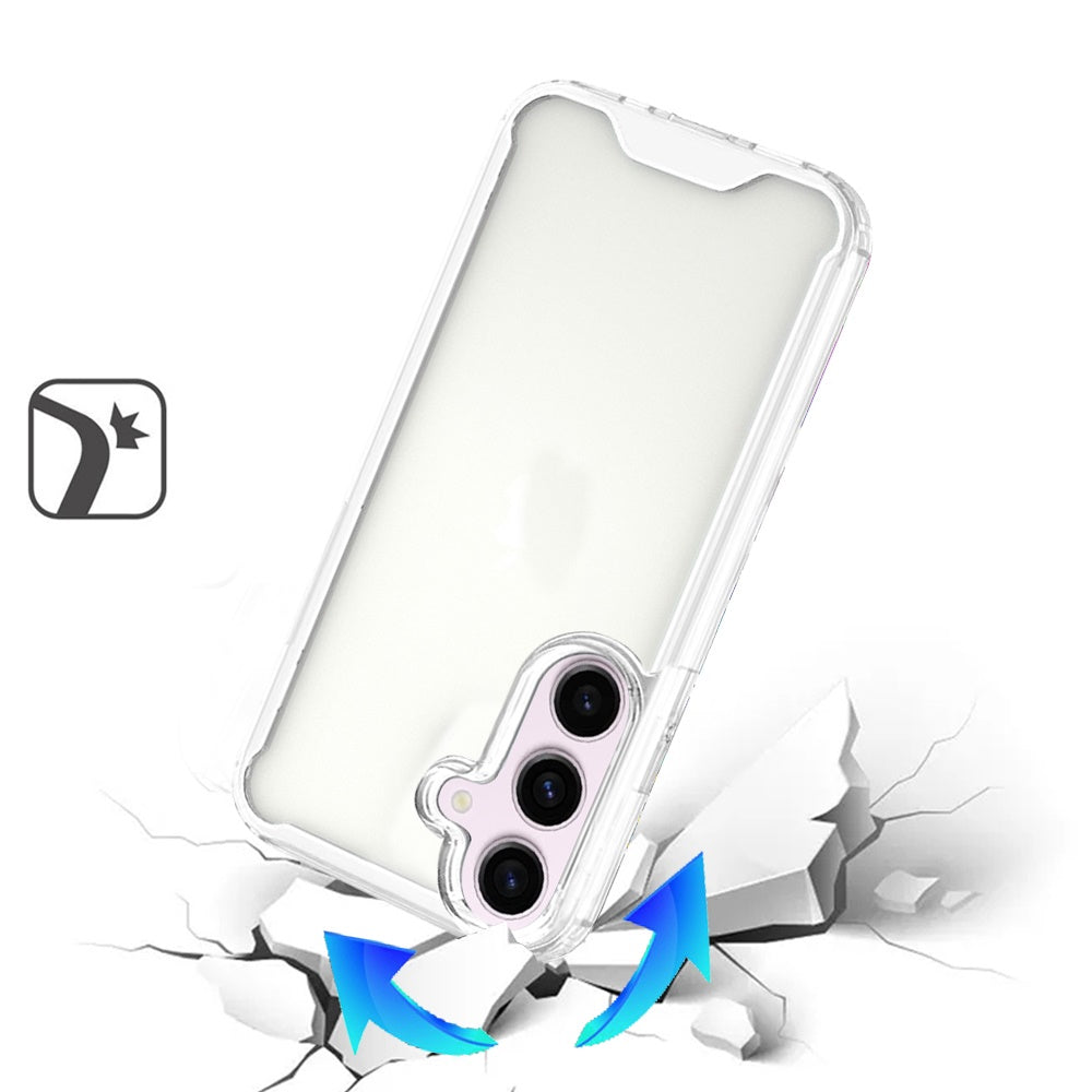 For Apple iPhone SE 3 (2022) SE/8/7 Clear Colored Shockproof Transparent Hard PC + Rubber TPU Hybrid Bumper Shell Slim Protective Case Cover Clear+Clear