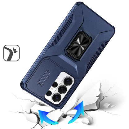For Samsung Galaxy S26 Ultra Case, Camera Cover with Magnetic Rotation Ring Stand, Military Grade Hybrid Hard TPU Shockproof Case Cover