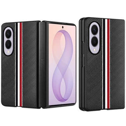 Phone Case for Samsung Galaxy Z Fold 8 Velvet Fabric Vegan PU Leather Slim Fit Hybrid Protective Shell Shockproof Design Cover Black