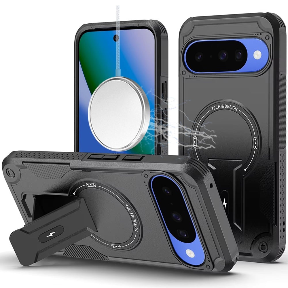 For Google Pixel 10 / 10 Pro Magnetic Invisible Kickstand Holder with Magsafe, Slim Fit Shockproof Hybrid Military Grade Heavy Duty Case Cover