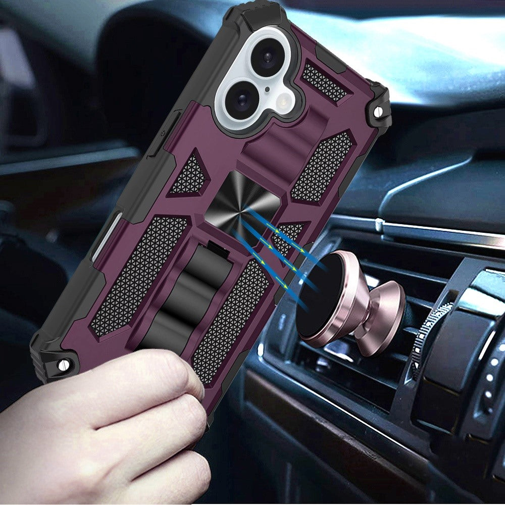 Built in Magnetic Hiden Kickstand Shockproof Rugged Armor Grip Hybrid Heavy Duty Anti Slip Protective Style