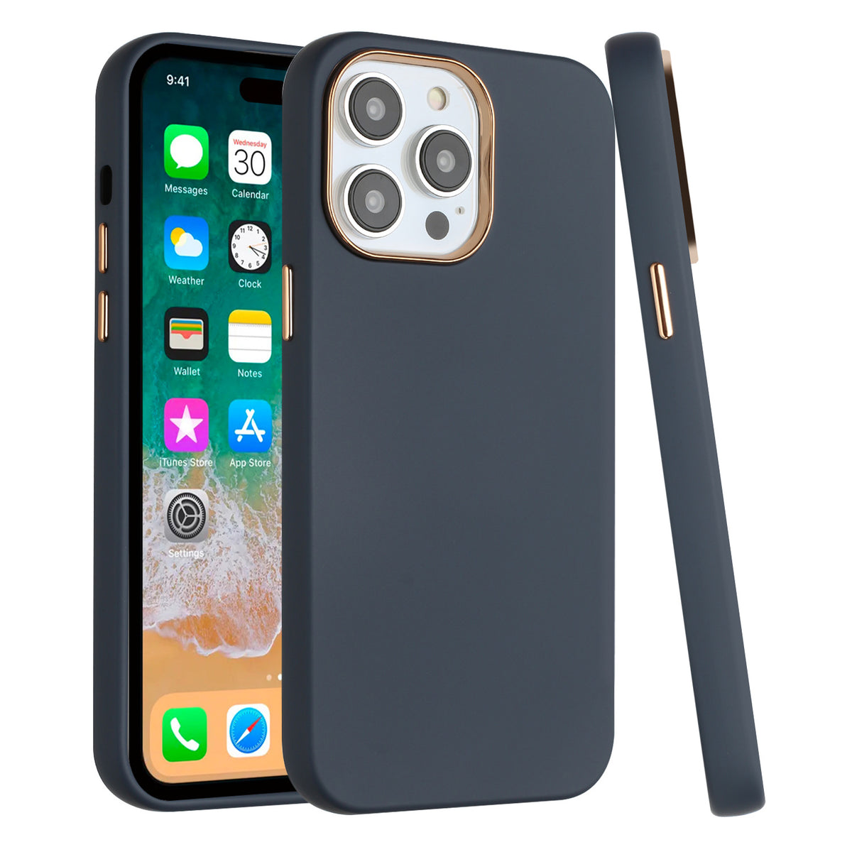For Apple iPhone 17 Pro Hybrid Armor Shockproof, Durable Bumper Rubber Gummy Gel Slick Hard PC Silicone TPU Case Cover Blue