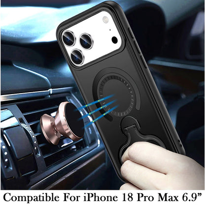 Phone Case for Apple iPhone 18 Pro Max Magnetic 2 Ring Stand Car Mount Friendly Shockproof Rugged Grip Armor Dual Ring Kickstand Heavy Duty Hybrid Cover