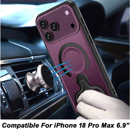 Phone Case for Apple iPhone 18 Pro Max Magnetic 2 Ring Stand Car Mount Friendly Shockproof Rugged Grip Armor Dual Ring Kickstand Heavy Duty Hybrid Cover
