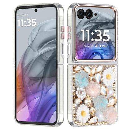 Full Bling Rhinestone Glitter Floral Luxury Hybrid Shockproof Stylish Sparkling Protective Designer Ornament
