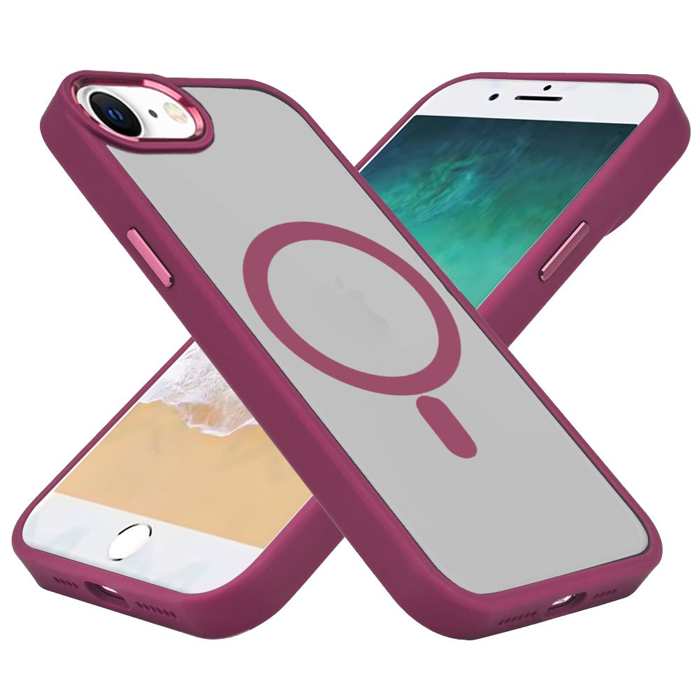 For Apple iPhone 17E /16E MagSafe Compatible Transparent Greatest Clear Acrylic with Color Frame Thick Hybrid TPU Hard Case Cover