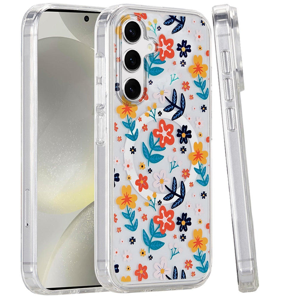 For Samsung Galaxy S25 /S24 Cute Fashion Pattern Design, Durable Shockproof Slim TPU Hard Back, MagSafe Compatible Case Cover
