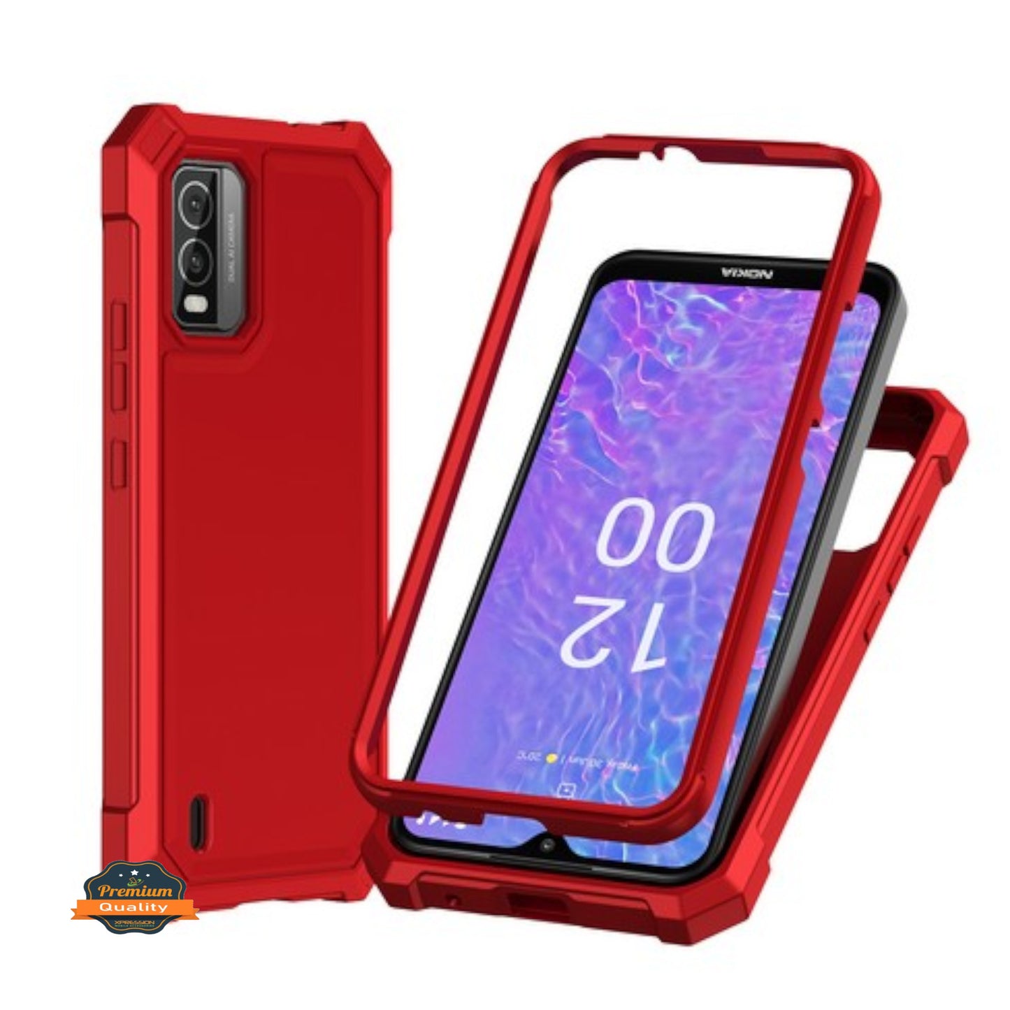 For Boost Mobile Summit 5G 2024 Hybrid 2in1 Front Bumper Frame Cover Square Edge Shockproof Soft TPU + Hard PC Anti-Slip Heavy Duty Case Cover