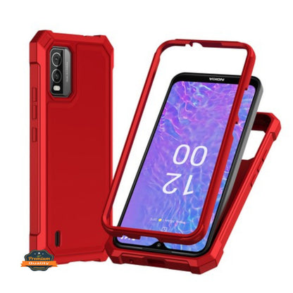 For TCL 60 XE NXTPAPER Full-Body Dual Layer Hybrid Case Slim, Drop-Proof TPU Hard PC, Durable Corner Front Bumper Protector Case Cover Red