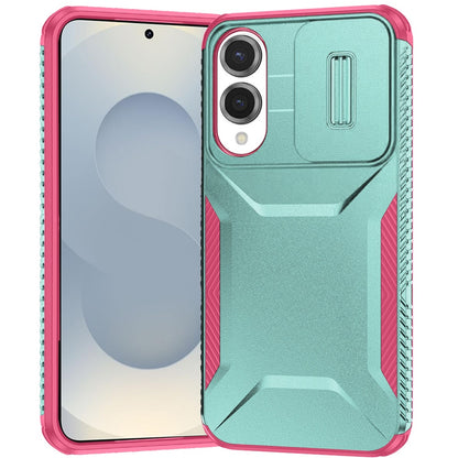 For Samsung Galaxy S25 Edge Slim Fit Shockproof Hybrid with Slide Camera Window Covering, Rugged Tpu Silicone Hard PC Bumper Case Cover