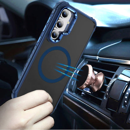For Samsung Galaxy S25 /S24 Hybrid Metal Camera Stand Ring Sturdy, Compatible with MagSafe, Matte Hard TPU Colorful Edge Case Cover
