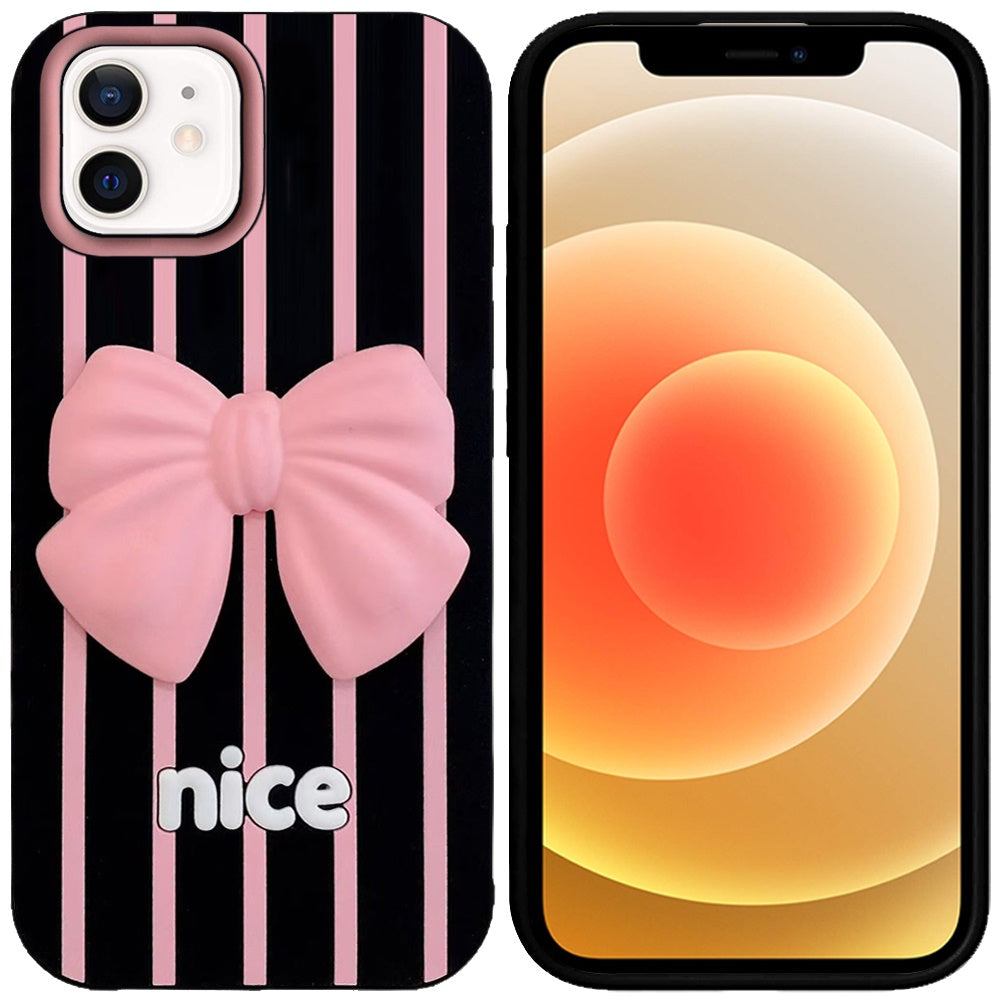 Phone Case for Apple iPhone 12 /12 Pro Fashionable Silicone Textured Decorative Design Pattern Protective Rubber TPU Hybrid Protection Cover