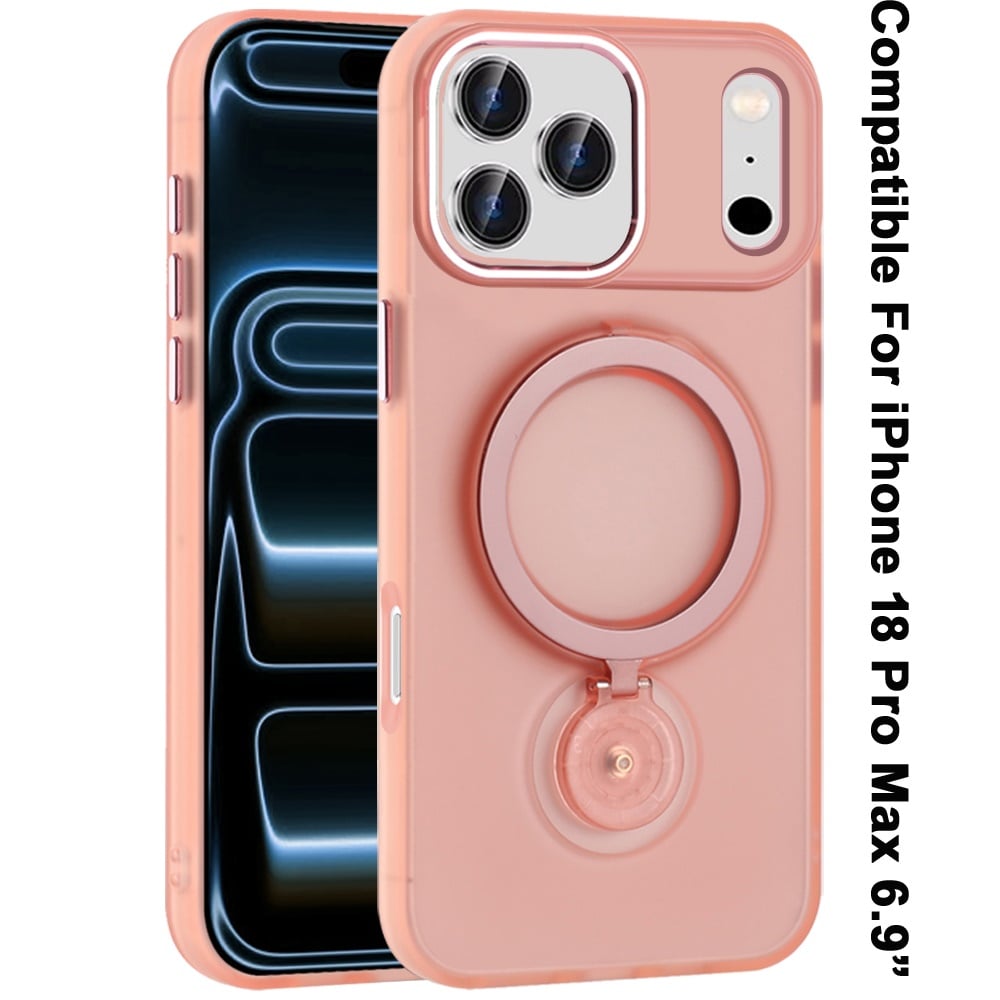 Phone Case for Apple iPhone 18 Pro Max Magnetic Hoop 360 Ring Stand Hybrid Shockproof Hard PC TPU Rubber Bumper with MagSafe Compatible Cover