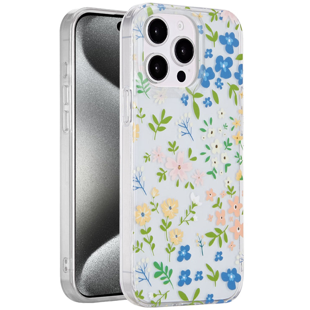 For Apple iPhone 15 Pro Max Fashion Layer Design Slim IMD TPU Protective, Shockproof Hybrid Stylish Durable Hard PC Case Cover