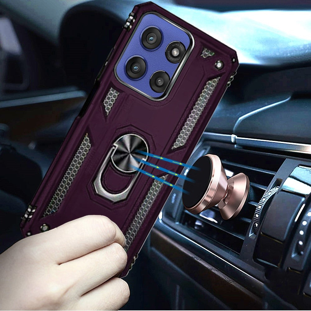 Phone Case for Motorola Moto G Stylus 5G 2026 /2025 Rotatable Ring Stand Shockproof Hybrid Armor Anti Slip Heavy Duty Fit Magnetic Car Mount Durable Grip Cover Purple