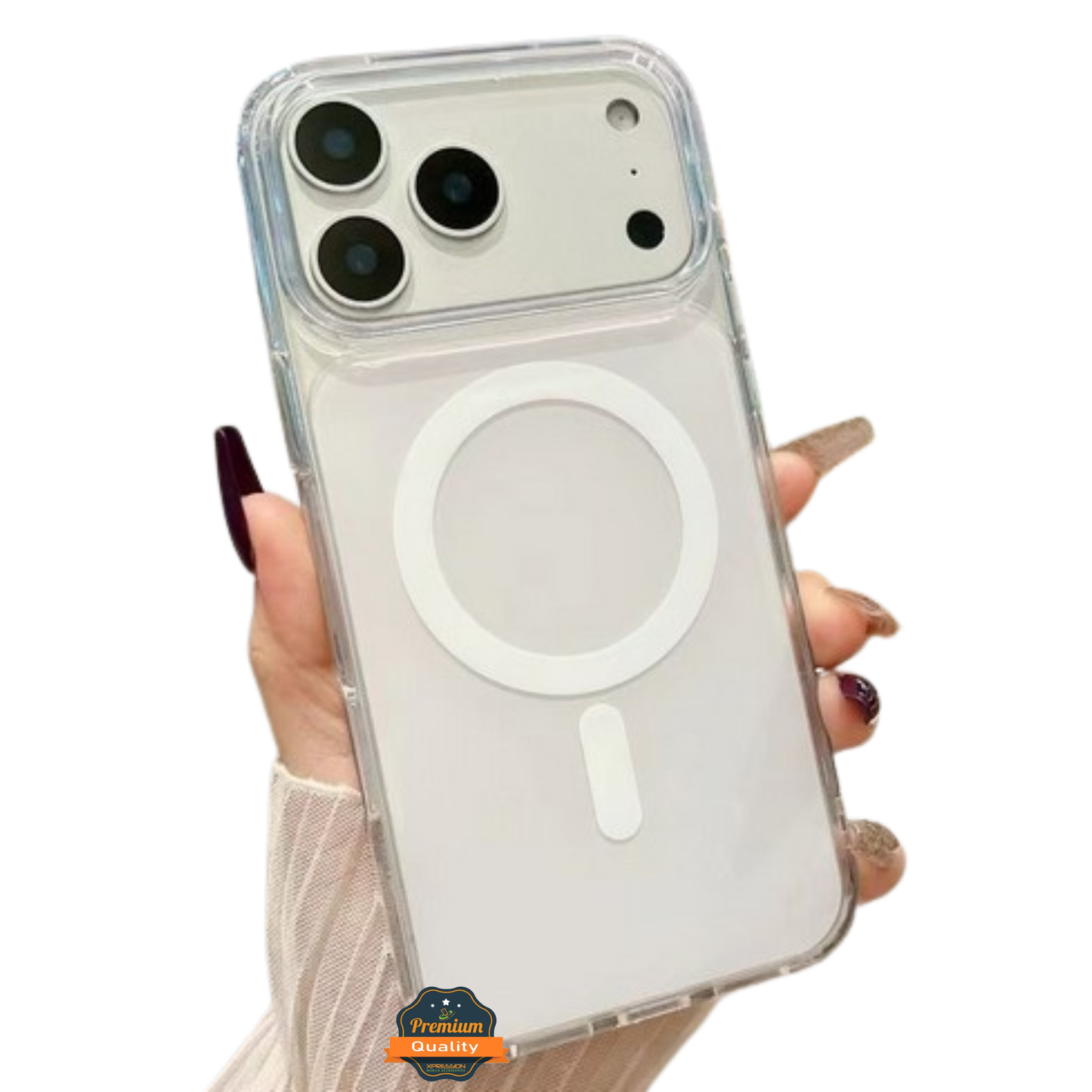 For Apple iPhone 17 Pro Max Crystal Clear Colorful Case Compatible with MagSafe, Shockproof Slim Protective Hybrid TPU Case Cover