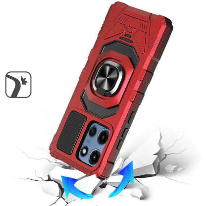 For Motorola Moto G Power 5G (2025) Hybrid Dual Layer with 360° Rotate Magnetic Ring Stand Holder Kickstand TPU Rugged PC Shockproof Case Cover