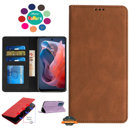 For Apple iPhone 16 Pro (6.3") Wallet Pouch with Credit Card Holder Flip Card Slots, Kickstand and Magnetic Closure PU Vegan Leather Case Cover