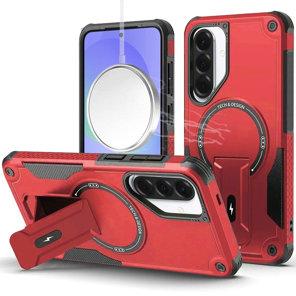 Magnetic Kickstand Rugged Shockproof Armor Grip Anti Slip Heavy Duty Protective Matte Stand Hybrid
