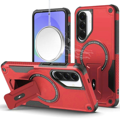 Magnetic Kickstand Rugged Shockproof Armor Grip Anti Slip Heavy Duty Protective Matte Stand Hybrid