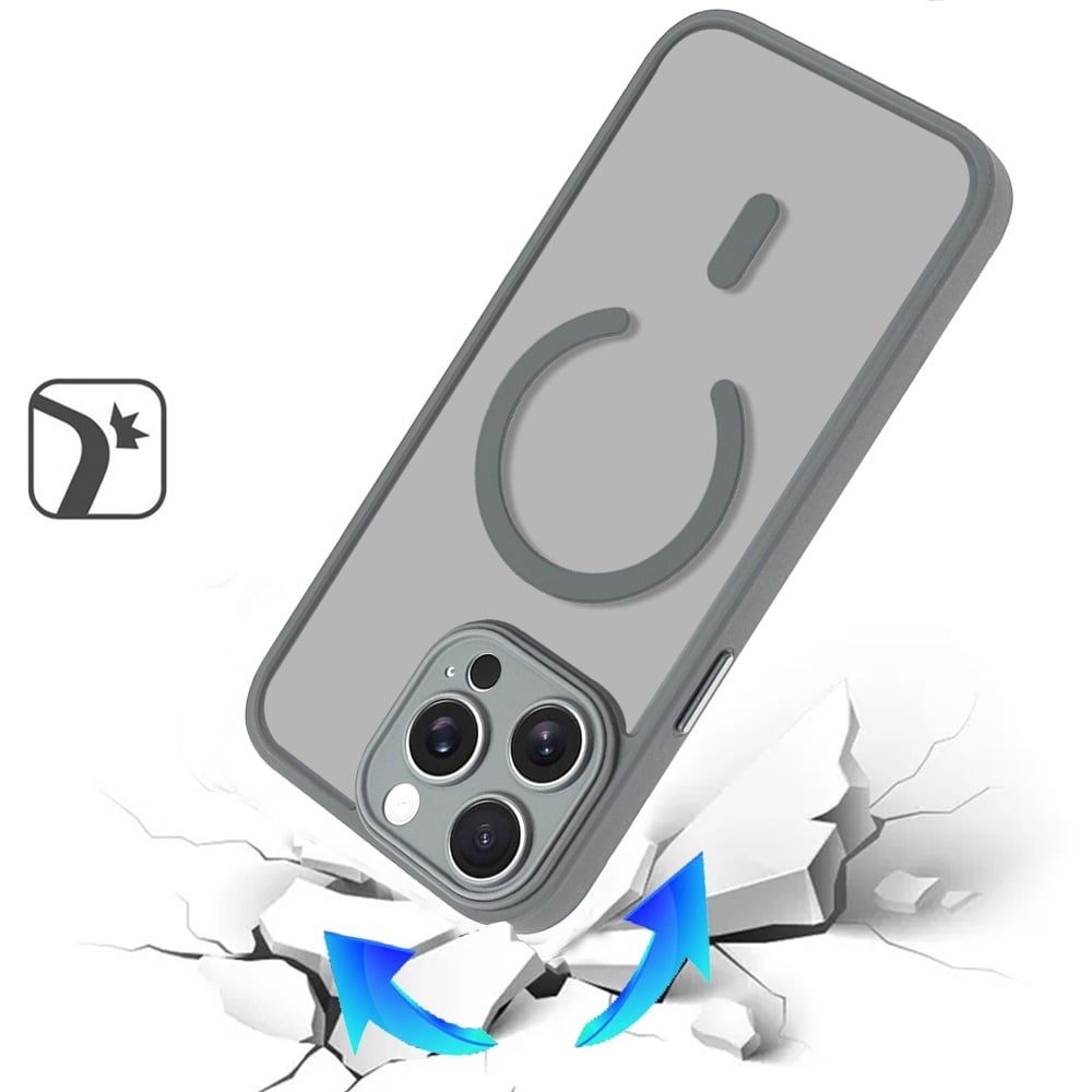 Phone Case for Apple iPhone 13 Pro Max Matte Frosted Magnetic Back Hybrid Hard PC Soft TPU Camera Protection Slim Shock Absorbing Anti Fingerprint Cover
