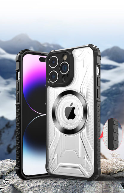 For Samsung Galaxy S22 Ultra MagSafe Compatible Pattern Clear Transparent Rugged Hybrid Magnetic TPU Shockproof Armor Case Cover