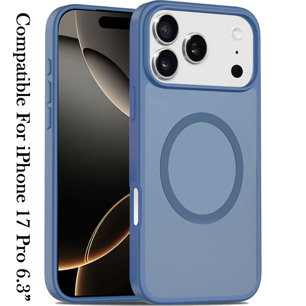Phone Case for Apple iPhone 17 Pro Magnetic Matte Hybrid Shockproof Smooth Grip Durable Camera Protection Anti-Slip Soft Touch TPU Armor Cover