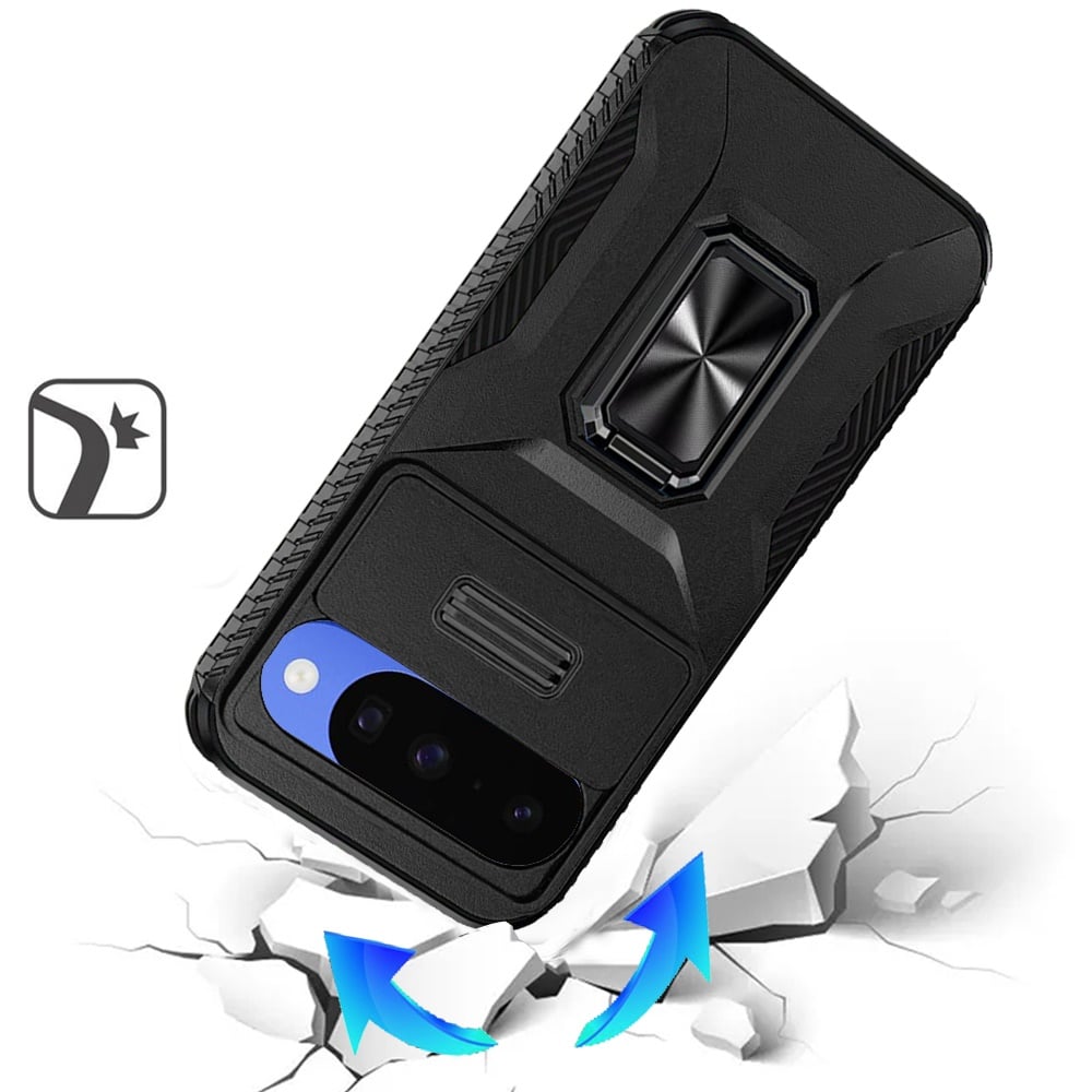 Phone Case for Google Pixel 11 /11 Pro Magnetic Ring Stand Camera Protection Shockproof Heavy Duty Kickstand Rugged Grip Anti Scratch Hybrid Cover
