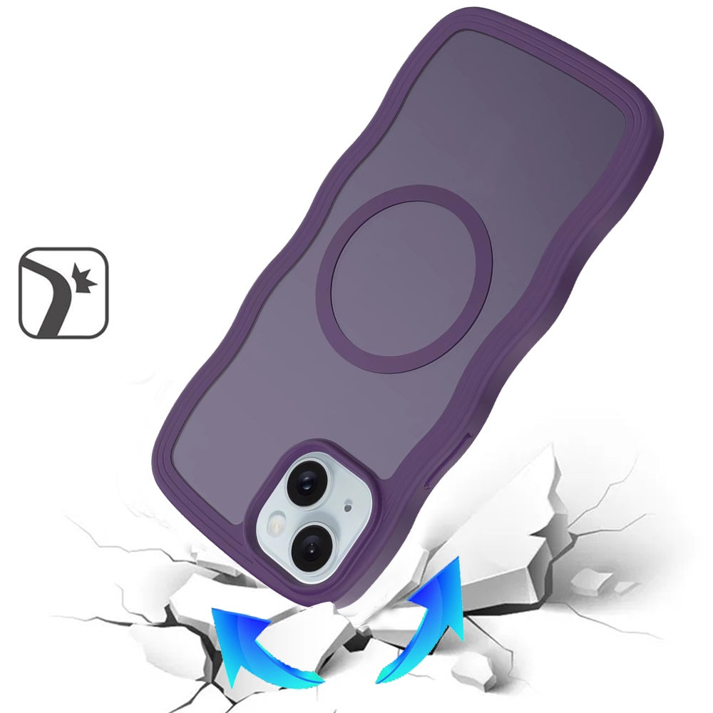 For Apple iPhone 15 Grip Hand Magnetic Hybrid Case Shockproof Protection Matte Skin Rubber TPU + PC Case Cover