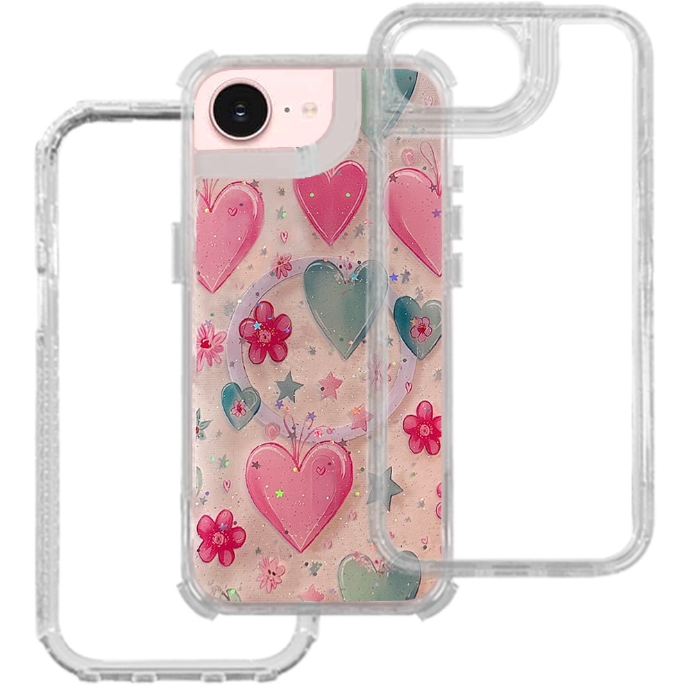 Phone Case for Apple iPhone 17E /16E /SE4 Magnetic Hybrid Fashion Printed Pattern Artwork Stylish Printed Design Dual Layers TPU Rubber SIlicone Hard PC Cover