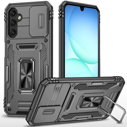 For Samsung Galaxy S25 Fan Edition /Galaxy S25 FE Tough Hybrid Case with Movable Camera Window & Metal Ring Stand Shockproof Case Cover