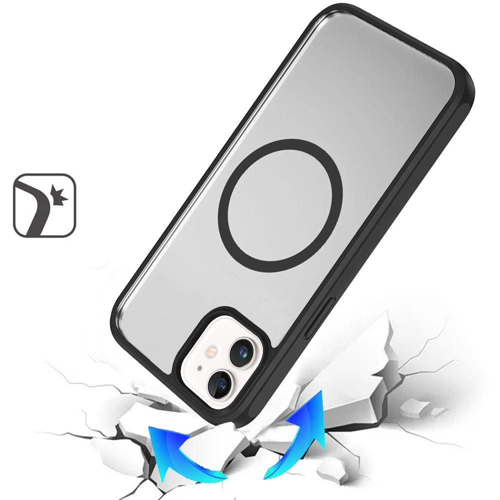 Phone Case for Apple iPhone 11 Transparent Magnetic HQ Shockproof Hybrid 2.0mm Thick AntiSlip Grip Drop Protection Rugged Clear Durable Impact Cover