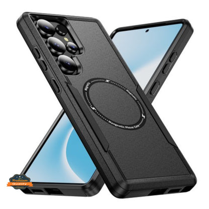 For Samsung Galaxy S25 Ultra Heavy Duty Rugged & Dual-Layer Protection and Magnetic Circle Compatible with Magsafe Shockproof Case Cover