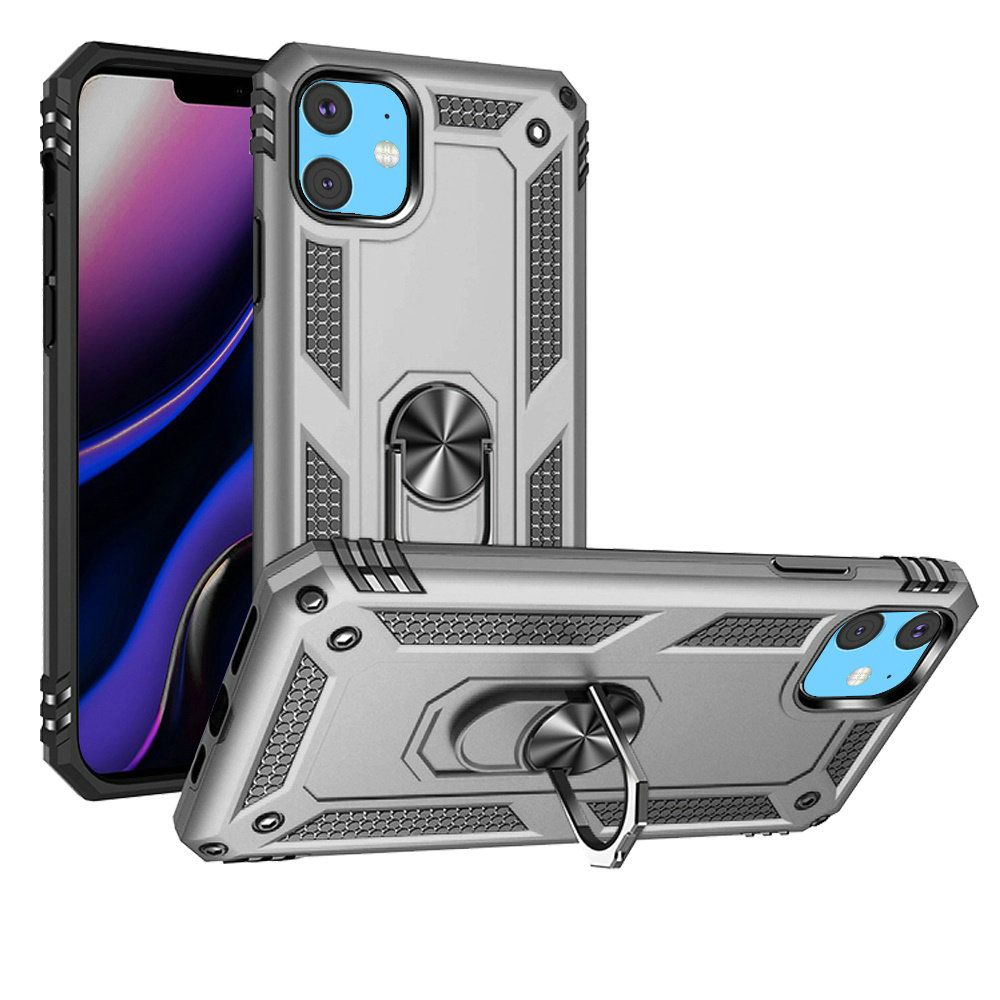For Apple iPhone 15 Hybrid Shockproof Durable 360 Degree Rotatable Ring Stand Holder Kickstand Fit Magnetic Car Mount Case Cover Cosmic Orange