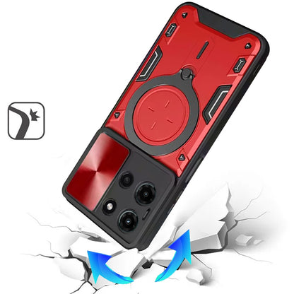 Phone Case for Motorola Moto G Play 5G 2026/ 5G 2025/ 5G2026 Magnetic Ring Stand Shockproof Hybrid Full Camera Slide Guard Anti Slip Heavy Duty Protective Armor Cover