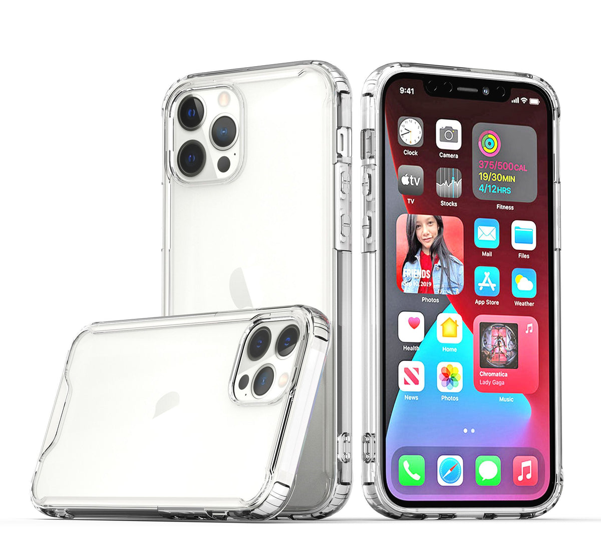 For Apple iPhone SE 3 (2022) SE/8/7 Clear Colored Shockproof Transparent Hard PC + Rubber TPU Hybrid Bumper Shell Slim Protective Case Cover Clear+Clear