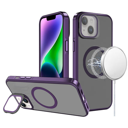 For Apple iPhone 12 /12 Pro Tough HQ Hybrid Case with Aluminum Frame Camera Stand, Compatible with MagSafe, Translucent Matte Shockproof Case Cover