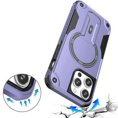 Phone Case for Apple iPhone 14 Pro Max Magnetic Kickstand Rugged Shockproof Armor Grip Anti Slip Heavy Duty Protective Matte Stand Hybrid Cover Purple