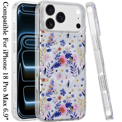 Phone Case for Apple iPhone 18 Pro Max/ iPhone 17 Pro Max Stylish Design Shockproof Magnetic Magsafe Compatible TPU IMD Print Rugged Grip Drop Protection Slim Fashion Cover