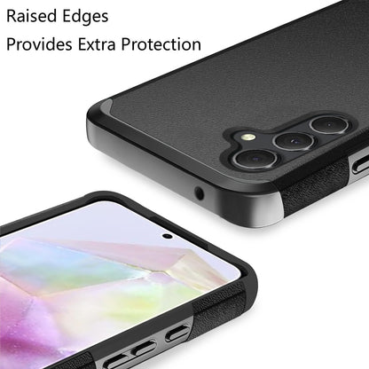 Phone Case for Samsung Galaxy A36 Slim Tough Shockproof Heavy Duty Hybrid Armor Anti Slip Durable Grip Dual Layer TPU Protective Hard Shell Cover Black
