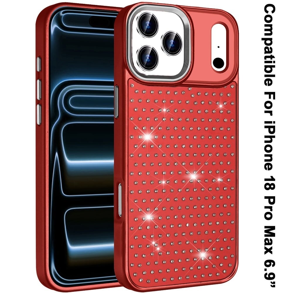 Phone Case for Apple iPhone 18 Pro Max Luxury Diamond Bling Sparkle Chrome Metallic Edge Shockproof Durable Protective Stylish Premium Hybrid Design Cover