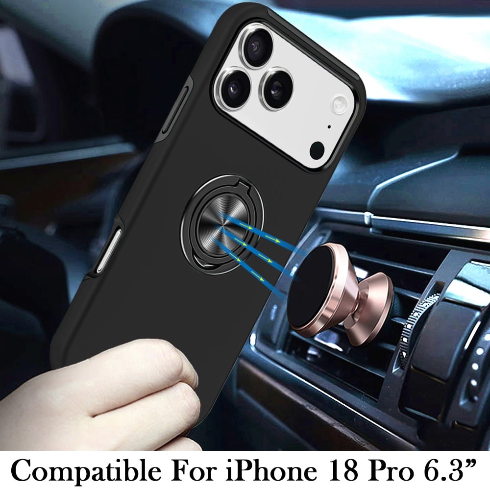 Phone Case for Apple iPhone 18 Pro Invisible Ring Stand Shockproof Anti Slip Durable Grip Protective Hybrid Slim Fit Magnetic Car Mount Holder Cover