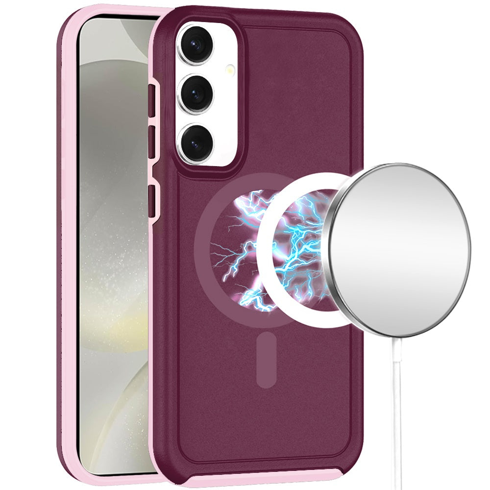 For Samsung Galaxy S25 /S24 Magnetic Circle, MagSafe Compatible, Guard Fused Heavy-Duty Hybrid Shockproof Slim Case Cover