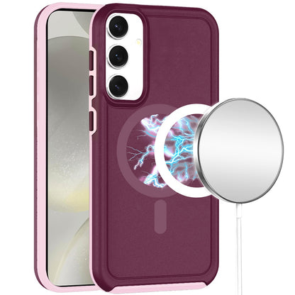 For Samsung Galaxy S25 Ultra Magnetic Circle, MagSafe Compatible, Guard Fused Heavy-Duty Hybrid Shockproof Slim Case Cover