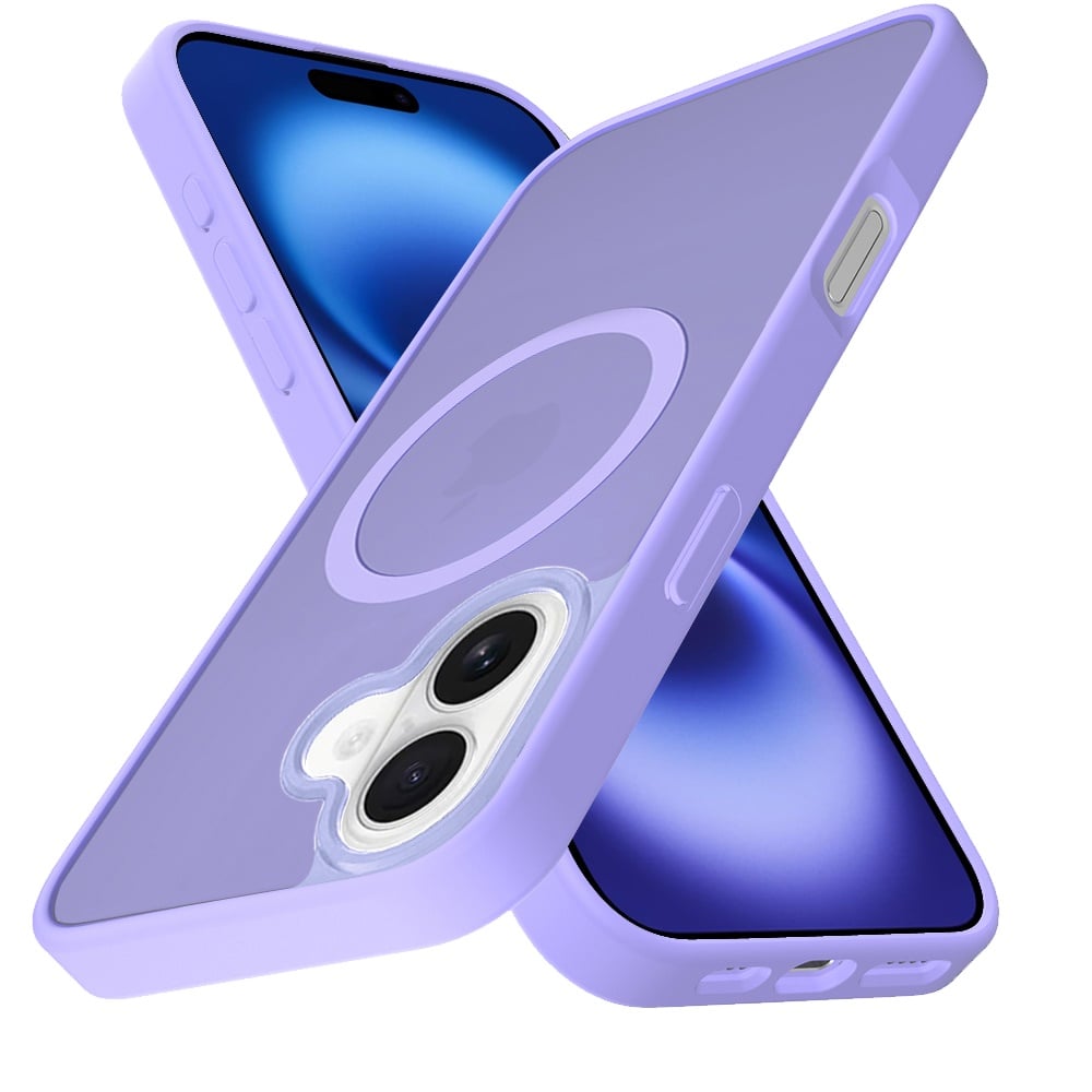 Phone Case for Apple iPhone 18 Magnetic Matte Hybrid Shockproof Smooth Grip Durable Camera Protection Anti-Slip Soft Touch TPU Armor Cover Purple